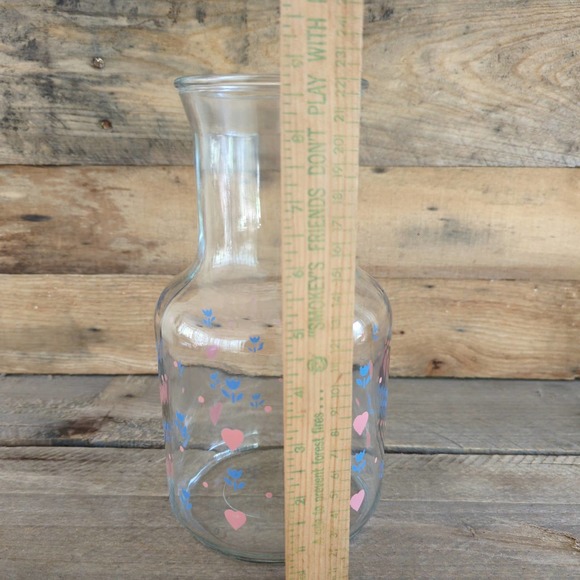 Vintage Libbey of Canada Country Hearts and Tulips glass juice carafe - Picture 6 of 7
